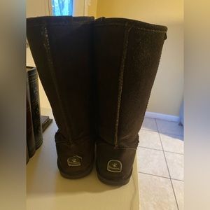 BEARPAW Chocolate Emma Womens Tall Suede Winter Snow Boot Size 10